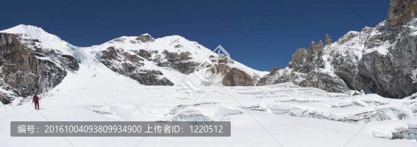 冰川裂縫全景；喜馬拉雅