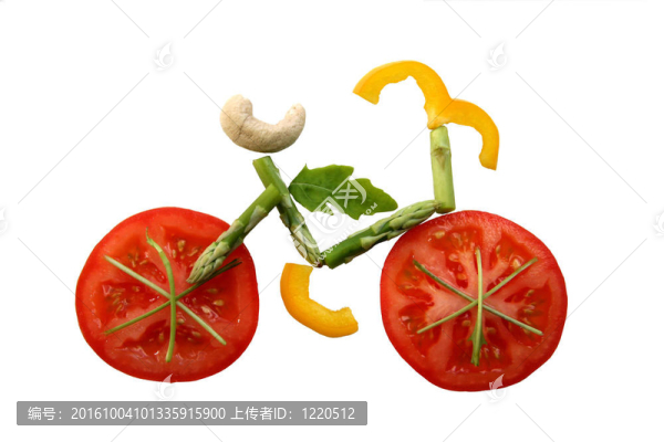 自行車形式的蔬菜片