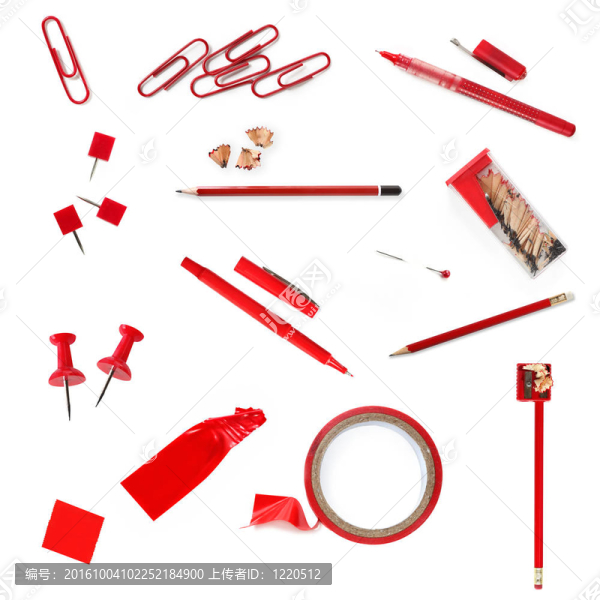 紅色的辦公用品