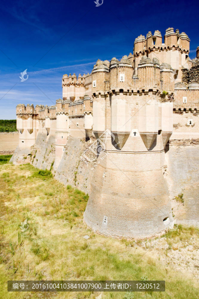可口的城堡；Segovia,Province；卡斯蒂利亞和列昂；西班牙