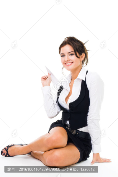 商務(wù)女人玩紙飛機(jī)