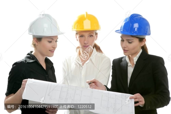 建筑師女工作；孤立在工作室