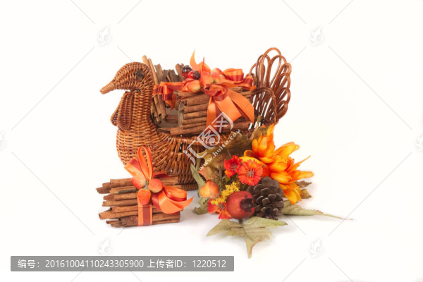 土耳其籃子與肉桂棒餐巾持有人