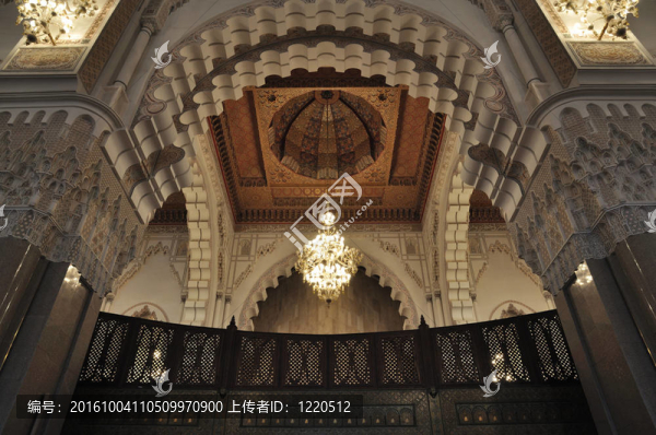 在Casablanca的哈桑二世清真寺；摩洛哥