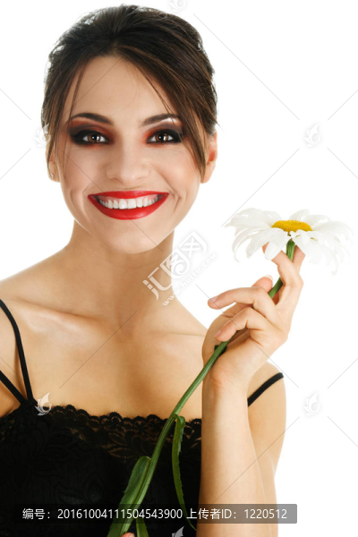 美麗的女人與daisy,flower