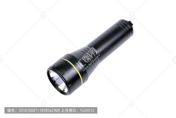 白色背景上的黃色塑料火炬。