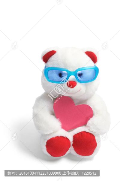 Teddy,Bear與太陽鏡和愛的心