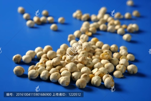 鷹嘴豆還散布在藍(lán)色的背景