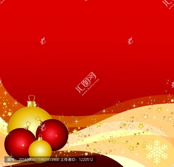圣誕球和波浪背景插圖