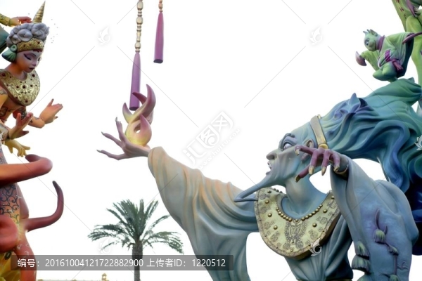 來自瓦倫西亞的Fallas；西班牙慶典的卡通人物