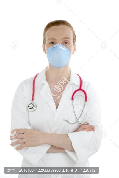 醫(yī)生孤立的白色；美麗的護士女人