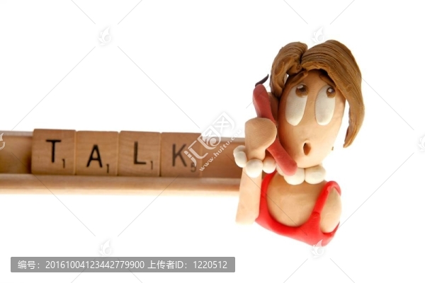 橡皮泥的女人聊天的電話