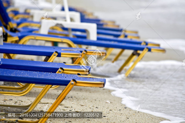 日光浴海灘在希臘觀