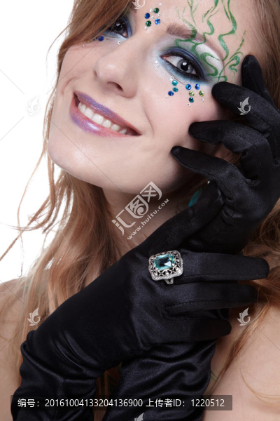 美麗的女孩，bodyart