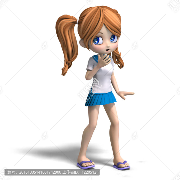 可愛卡通學(xué)校女孩