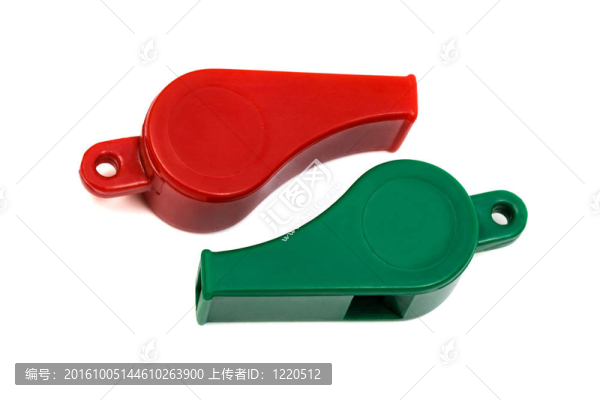紅色和綠色的口哨