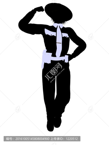 女警官剪影剪影