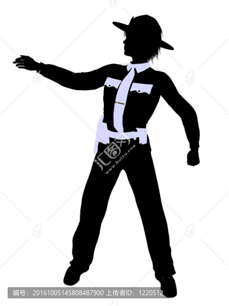 女警官剪影剪影