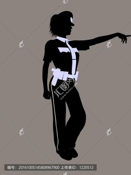 女警官剪影剪影