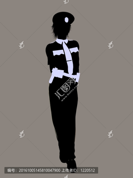 女警官剪影剪影