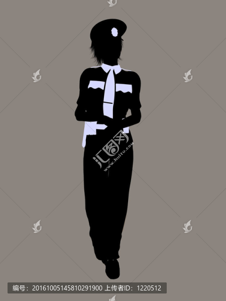 女警官剪影剪影