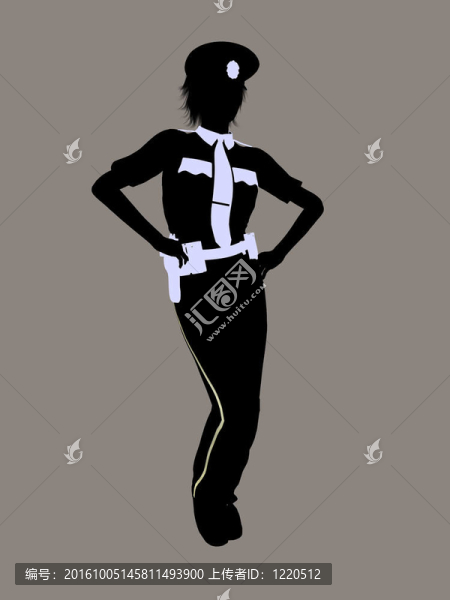 女警官剪影剪影