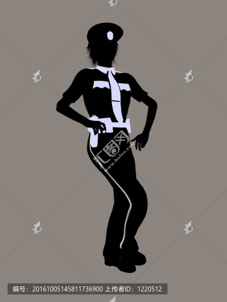 女警官剪影剪影
