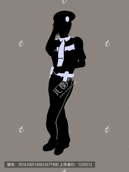 女警官剪影剪影