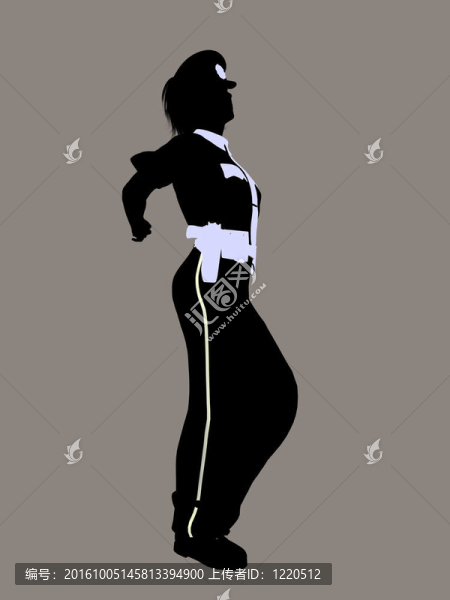 女警官剪影剪影