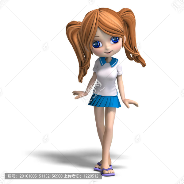 可愛卡通學(xué)校女孩
