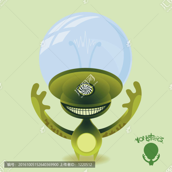 怪物-,Hypnotic,Green,Alien