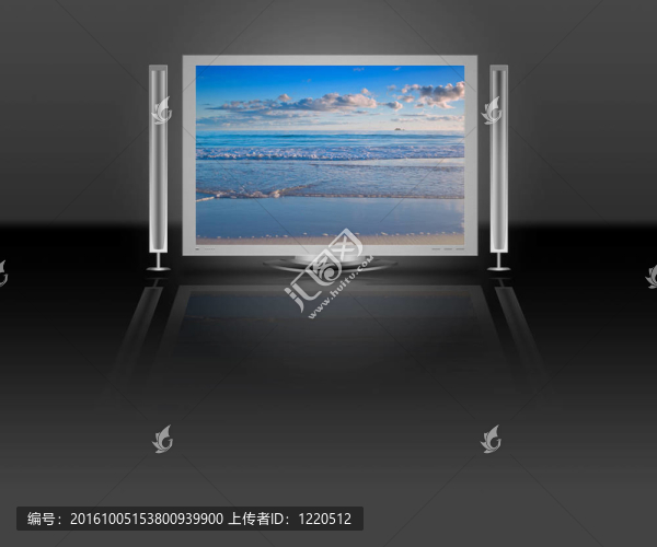 具有海灘自然風(fēng)光的等離子液晶電視