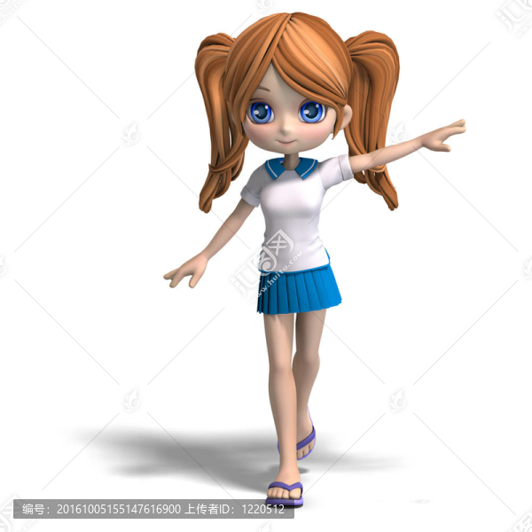 可愛卡通學(xué)校女孩