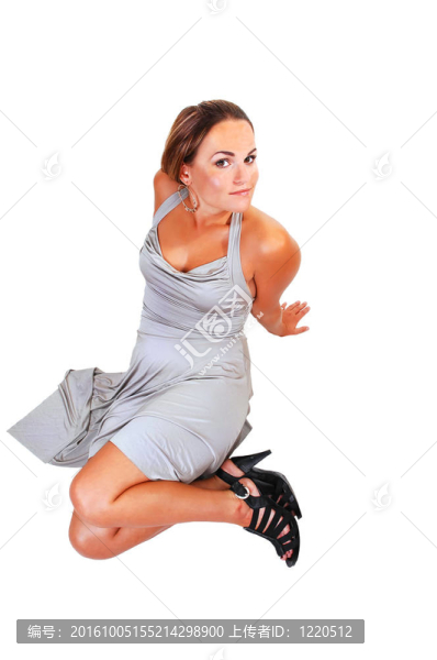 穿著銀衣服的漂亮女孩。