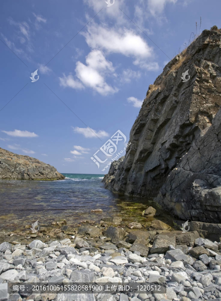 對silistar巖石海岸；保加利亞；黑海