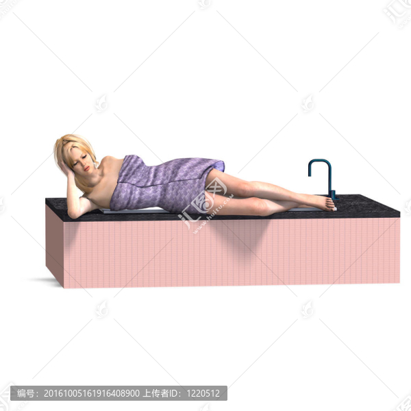 性感的女性穿著一條毛巾