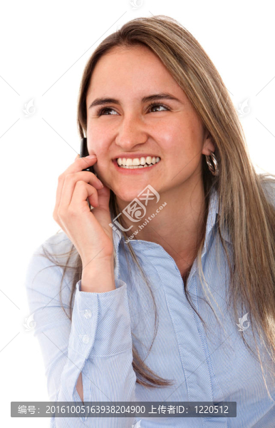 美麗的女人在電話里