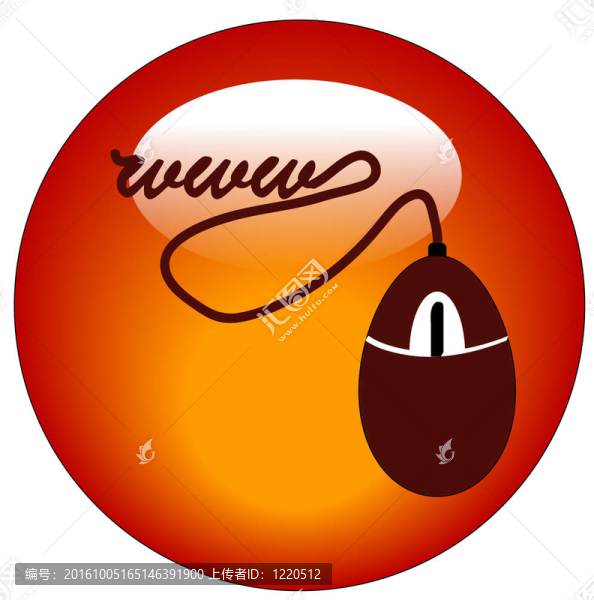 有連接互聯(lián)網(wǎng)的鼠標(biāo)的網(wǎng)絡(luò)圖標(biāo)或按鈕