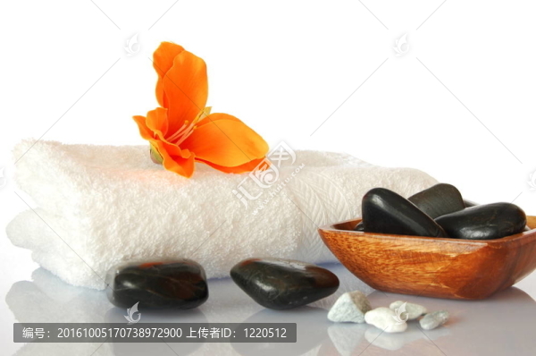 毛巾和花