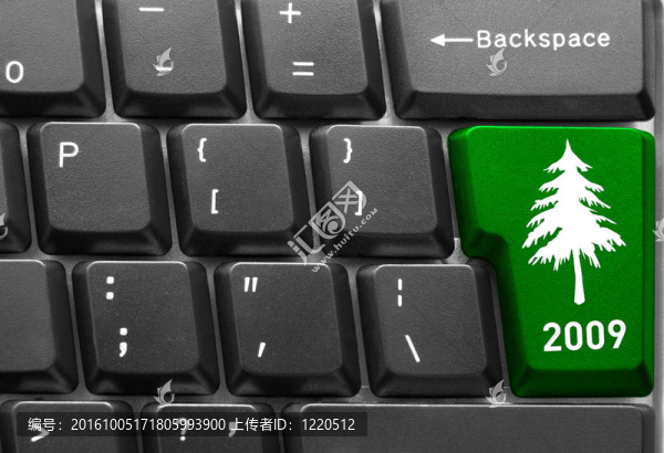 帶圣誕樹鍵的鍵盤