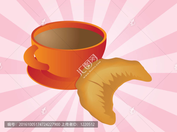 咖啡和牛角包