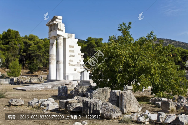 阿斯克里波斯寺在埃皮達(dá)魯斯希臘peloponissos；