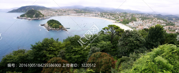 三sebanstian市海鳥瞰圖