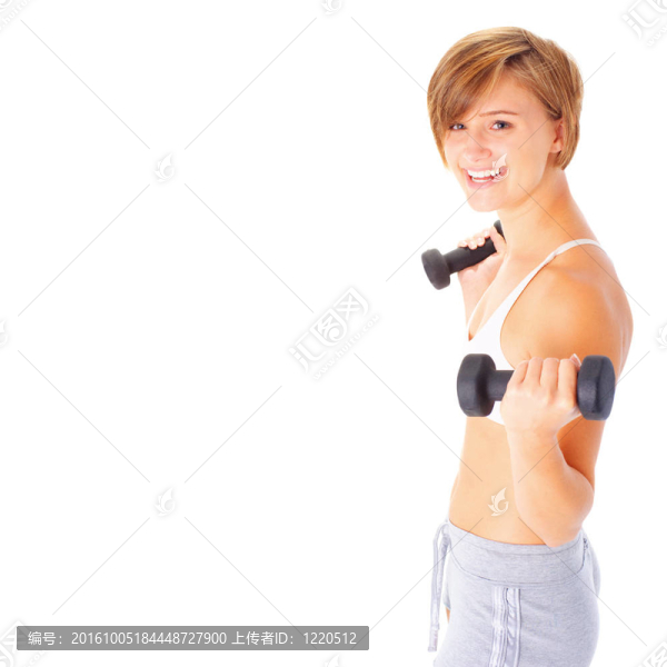 年輕女子舉重