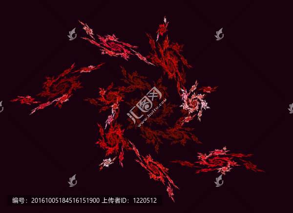 黑色底色上的對(duì)稱分形背景