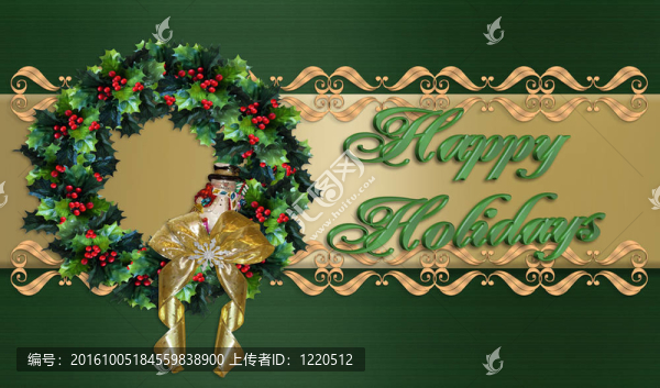 節(jié)日快樂圣誕花環(huán)邊框