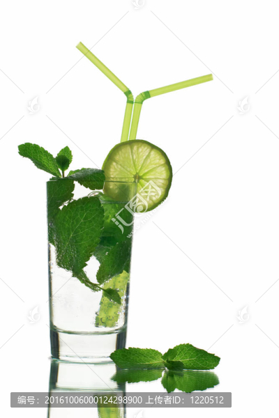 Mojito,Cocktai孤立在白色背景