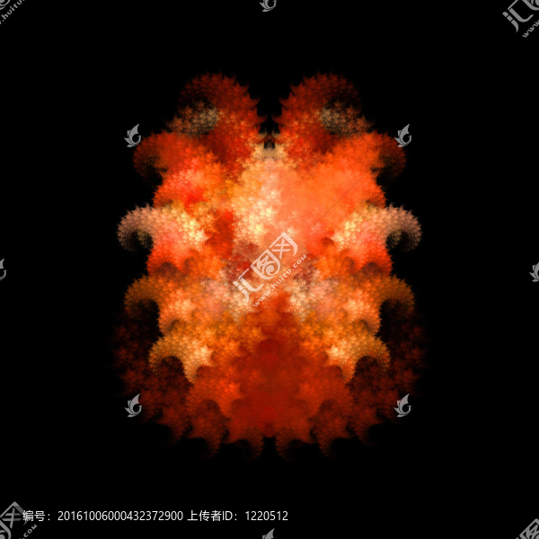 抽象紅橙色對稱分形