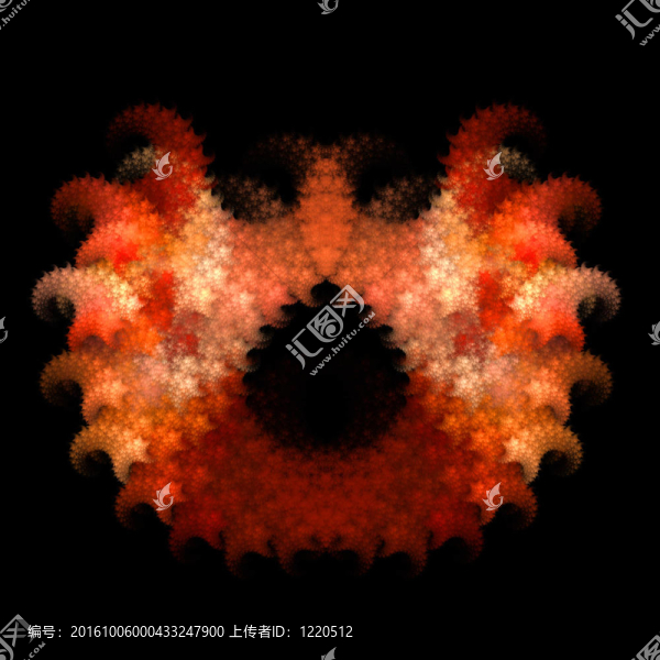 抽象紅橙色對(duì)稱(chēng)分形