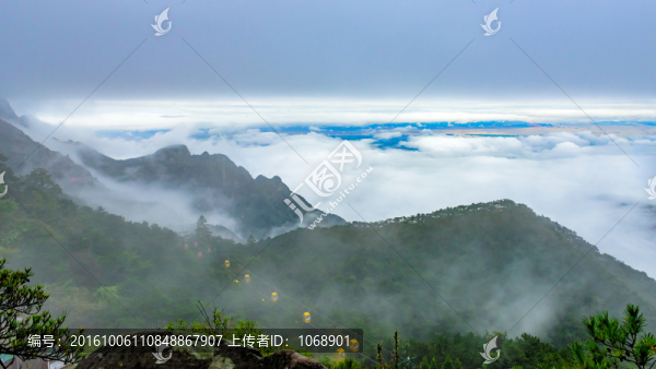 含鄱口,云霧